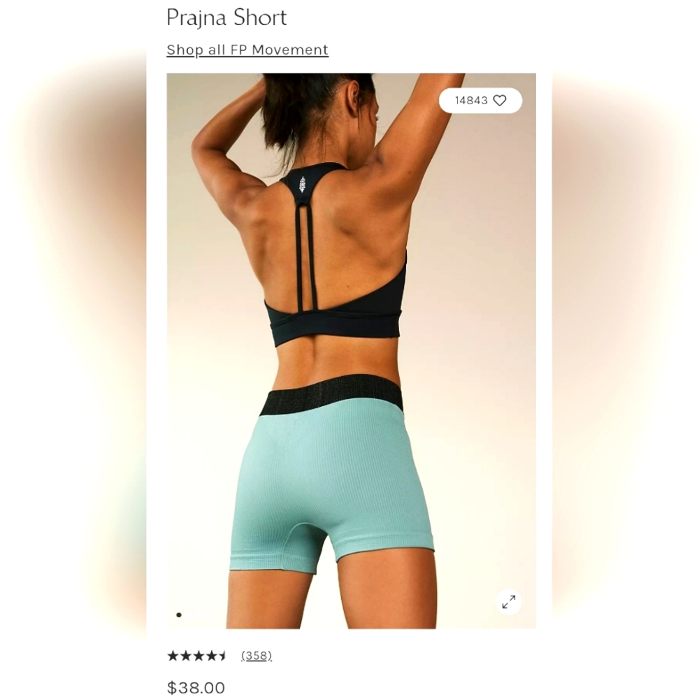 Free People Movement Prajna Short Baby Blue Women's Size m/l